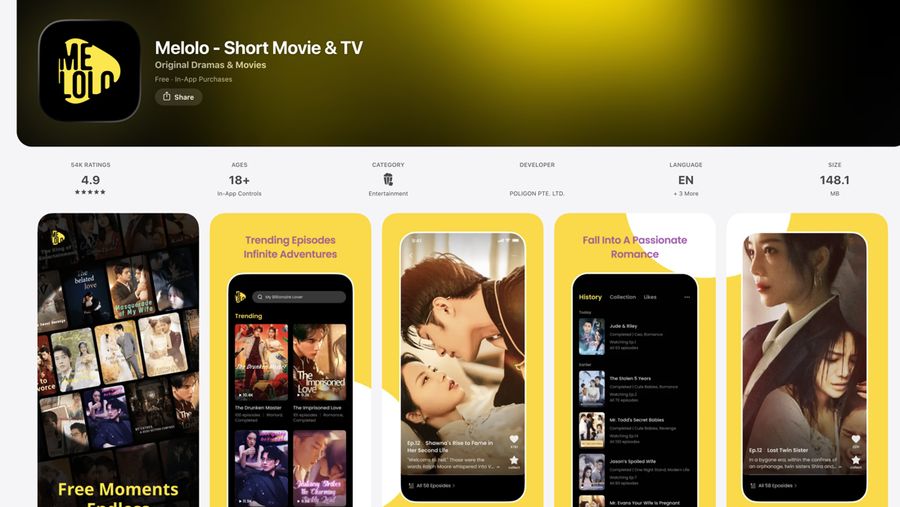 Aplikasi Melolo. (Tangkapan Layar Appstore)