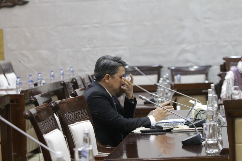 Komisi XI DPR RI melakukan uji kelayakan dan kepatutan alias fit and proper test terhadap Dicky Kartikoyono sebagai calon Deputi Gubernur Bank Indonesia, Jakartad, Senin (26/1/2026). (CNBC Indonesia/Muhammad Sabki)