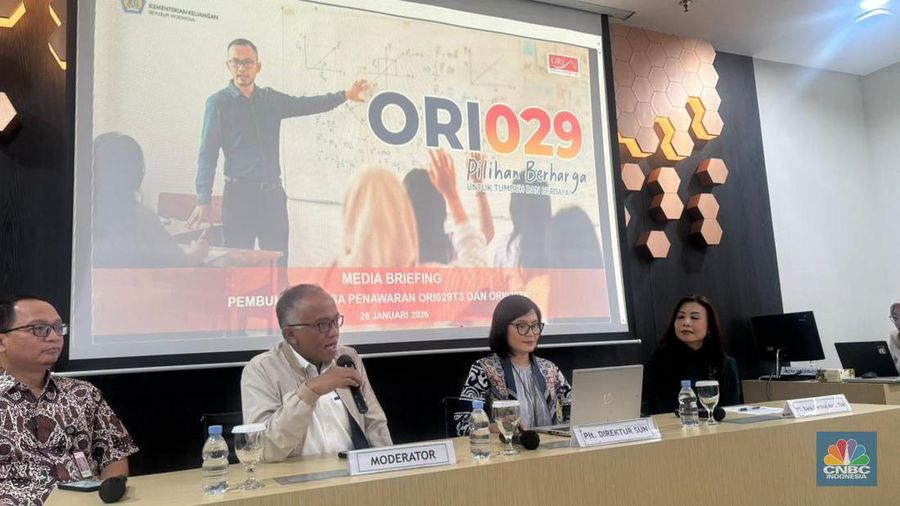 Media Briefing Pembukaan Penawaran ORI029 T3 & ORI029 T6. (CNBC Indonesia/Zahwa Madjid)