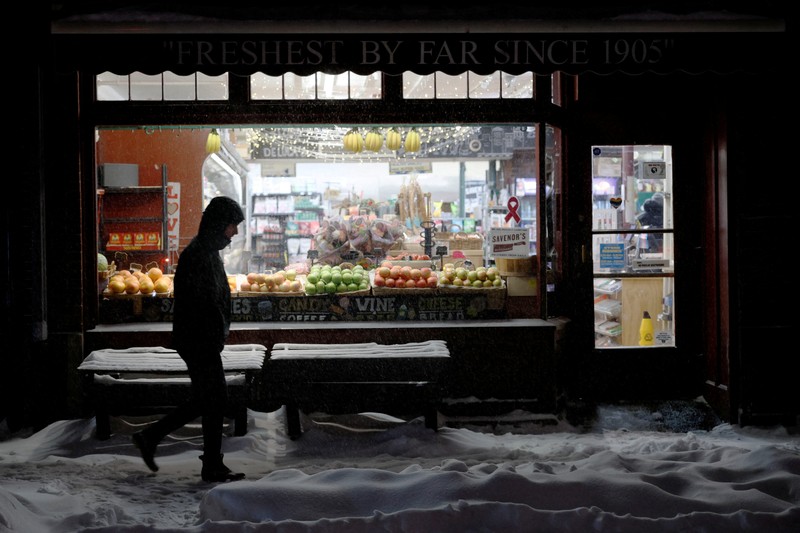 Penampakan salju tebal selimuti sebagian besar wilayah AS, Minggu (25/1/2026). (REUTERS/Jeenah Moon)