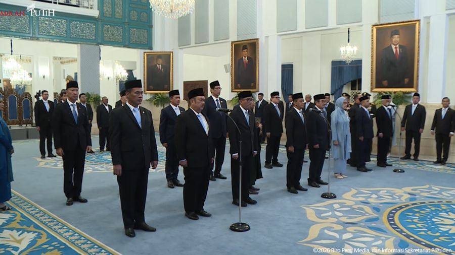Pelantikan Keanggotaan Dewan Energi Nasional, Istana Negara, Rabu (28/1/2026). (Tangakangkapan layar Youtube Setpres RI)