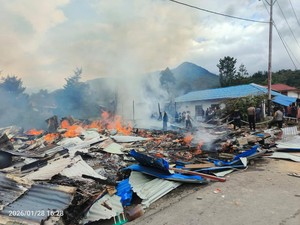 100 Bangunan Hangus Terbakar di Tolikara, Kerugian Ditaksir Rp 22 Miliar