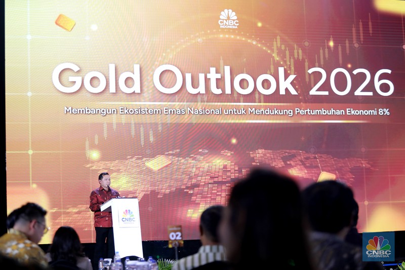 Deputi Bidang Koordinasi Energi &amp; Sumber Daya Mineral Kementerian Koordinator Bidang Perekonomian, Elen Setiadi menyampaikan paparan dalam acara Gold Outlook 2026 di Menara Bank Mega, Jakarta, Jumat (30/1/2026). (CNBC Indonesia/Muhammad Sabki)