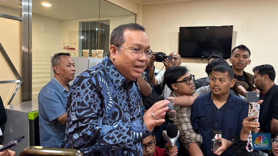 Direktur Utama BEI Iman Rachman mundur dari jabatannya Jumat, (30/1/2026). (CNBC Indonesia/Mentari Puspadini)