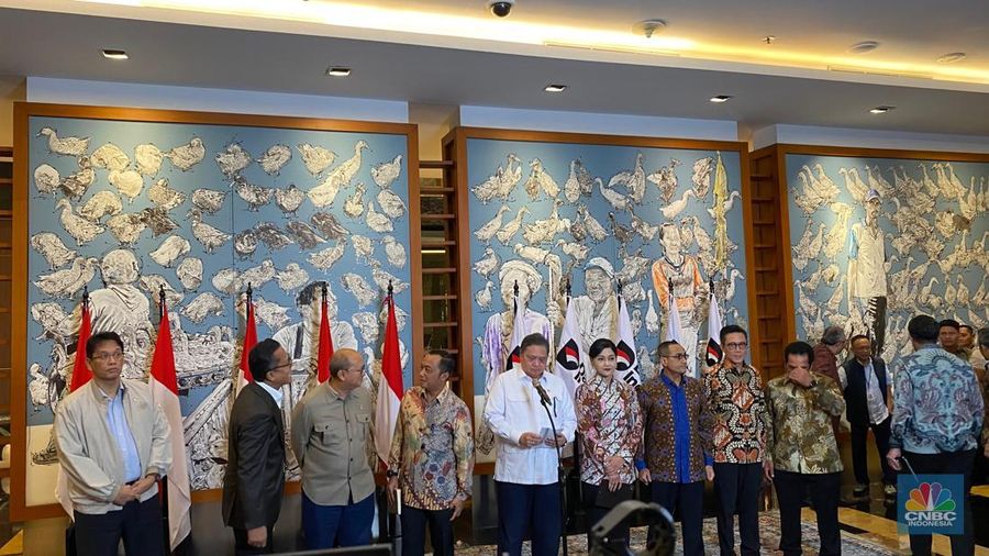 Konpres di Wisma Danantara, Jakarta, Sabtu (31/1/2026). (CNBC Indonesia/Novina Putri Bestari)