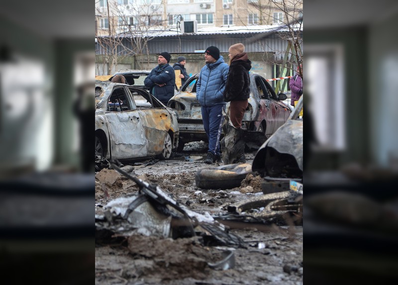 Kondisi rumah sakit bersalin yang mengalami kerusakan usai terkena serangan pesawat tak berawak Rusia, di Zaporizhzhia, Ukraina, Minggu (1/2/2026). (REUTERS/Stringer)