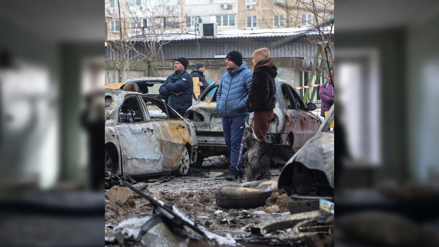Kondisi rumah sakit bersalin yang mengalami kerusakan usai terkena serangan pesawat tak berawak Rusia, di Zaporizhzhia, Ukraina, Minggu (1/2/2026). (REUTERS/Stringer)