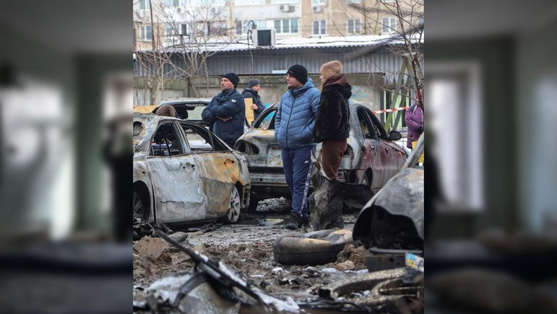 Kondisi rumah sakit bersalin yang mengalami kerusakan usai terkena serangan pesawat tak berawak Rusia, di Zaporizhzhia, Ukraina, Minggu (1/2/2026). (REUTERS/Stringer)
