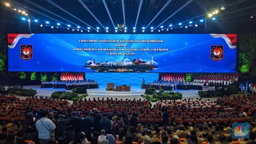 Rakornas Pemerintah Pusat dan Daerah Tahun 2026, Sentul, Senin (2/2/2026). (CNBC Indonesia/Emir Yanwardhana)