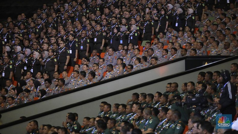 Presiden Prabowo dalam acara Rapat Koordinasi Nasional (Rakornas) Pemerintah Pusat dan Daerah Tahun 2026 di Sentul International Convention Center (SICC), Kabupaten Bogor, Jawa Barat, Senin (2/2/2026). (CNBC Indonesia/Muhammad Sabki)