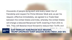Video: Perkuat Hubungan, Trump Tetapkan Tarif Dagang India 18%