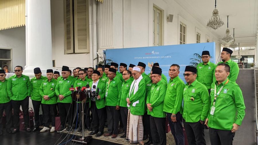 Pengurus Partai Kebangkitan Bangsa (PKB) hingga level Dewan Pimpinan Wilayah (DPW), di Istana Negara, Rabu (4/2/2026). (CNBC Indonesia/Emir Yanwardhana)