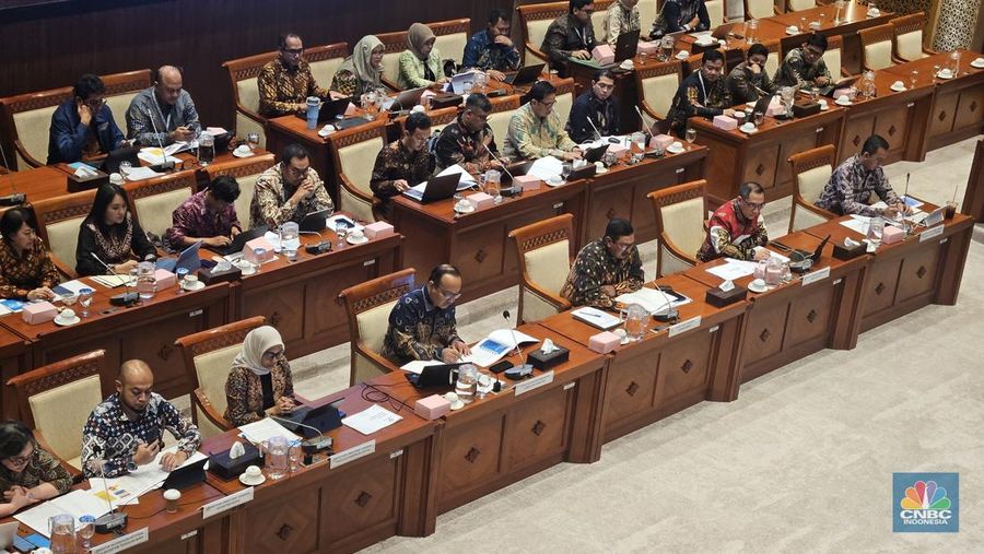 RDP Panja Ruang Digital dengan Komisi I DPR di Kompleks Parlemen, Rabu (4/2/2026). (CNBC Indonesia/Intan)