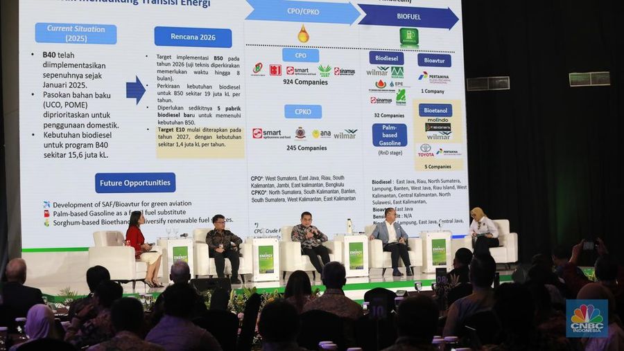 CNBC Indonesia menggelar Energy Outlook 2026 untuk membahas kebijakan energi Indonesia bersama regulator, pelaku usaha, analis, dan Dewan Energi Nasional yang berlangsung di Jakarta, Kamis (5/2/2026). (CNBC Indonesia/Muhammad Sabki)