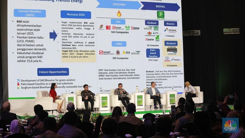CNBC Indonesia menggelar Energy Outlook 2026 untuk membahas kebijakan energi Indonesia bersama regulator, pelaku usaha, analis, dan Dewan Energi Nasional yang berlangsung di Jakarta, Kamis (5/2/2026). (CNBC Indonesia/Muhammad Sabki)