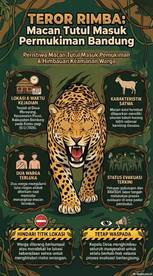 Terkaman Macan Tutul Lukai 2 Warga di Bandung