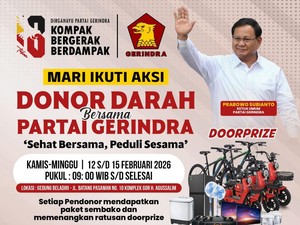 Gerindra Sumbar Gelar Donor Darah, Andre Rosiade Targetkan Rekor MURI