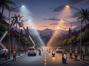 16 Ribu Lampu Jalan di Denpasar Bakal Diganti Serentak