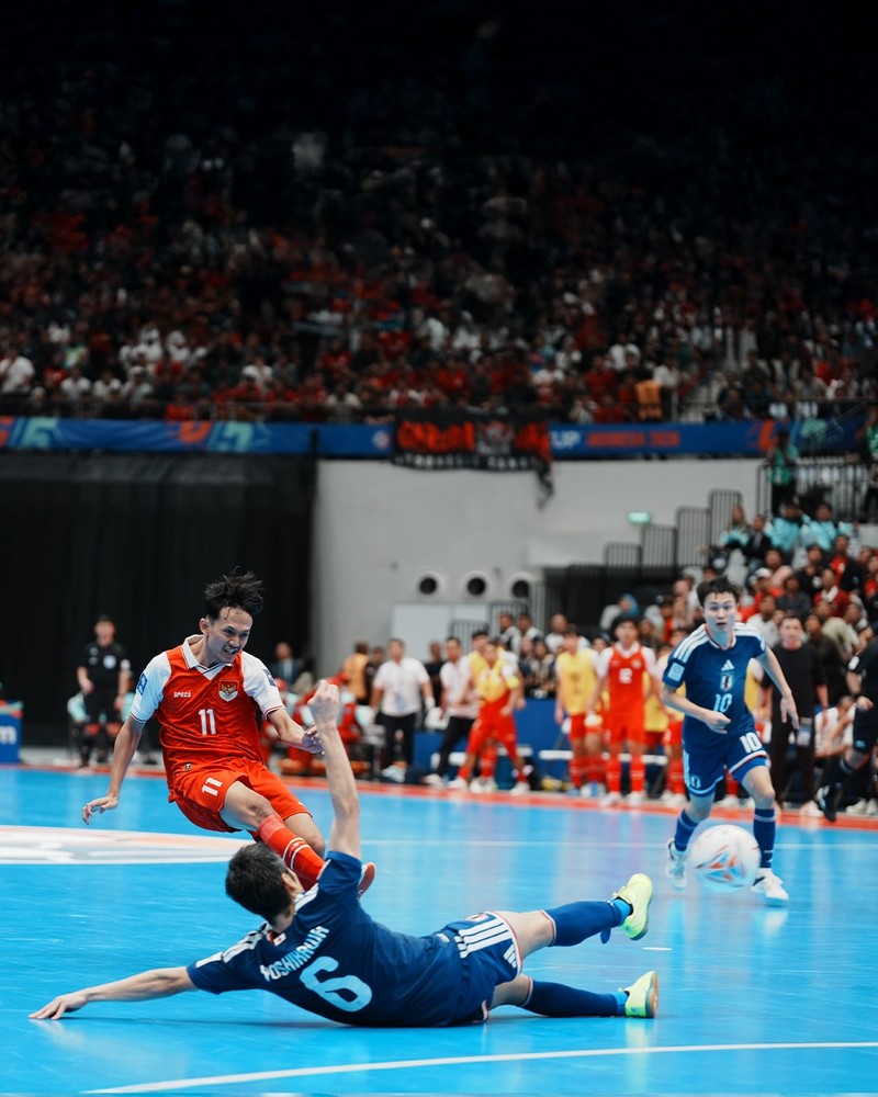 Laga babak semifinal Piala Asia Futsal 2026 antara TImnas Indonesia melawan Timnas Jepang di Indonesia Arena, Jakarta, Kamis (5/2/2026). (Instagram/timnasfutsal)
