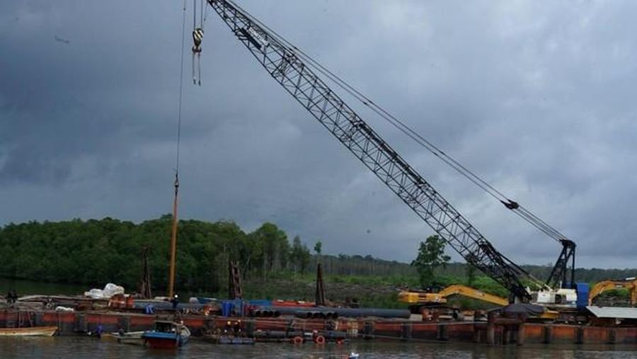 Pembangunan Dermaga Jetty Multipurpose di Kampung Wanam, Distrik Ilwayab, Kabupaten Merauke, Papua Selatan. (Dok. Food Estate)