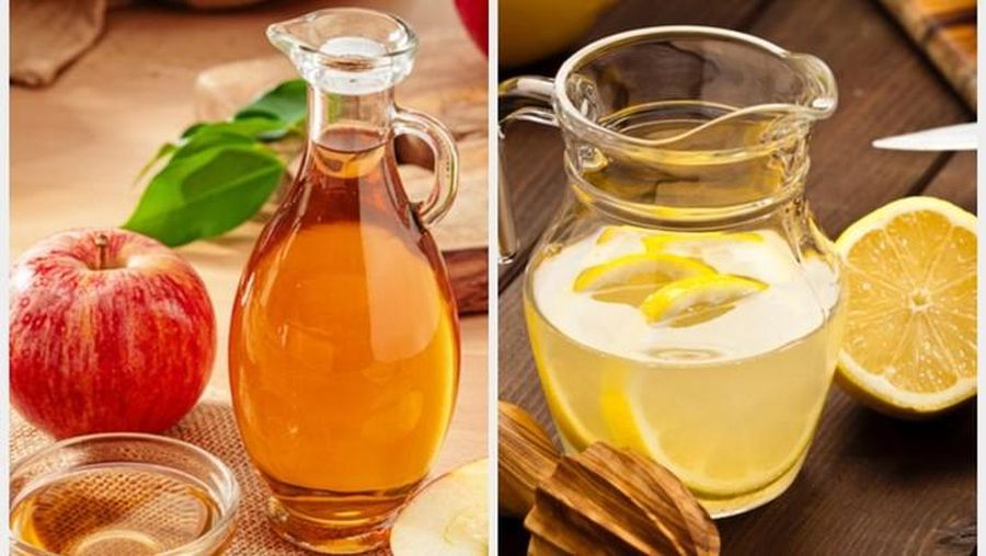 Kolase air lemon dan cuka apel. (Freepik)
