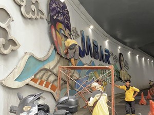 Tak Ada Lagi Mural Wajah Ridwan Kamil di Underpass Depok