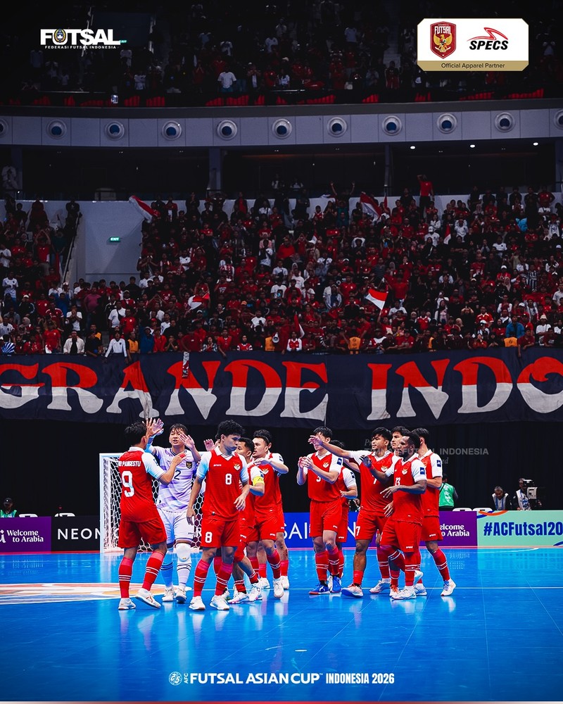Pemain Timnas futsal Indonesia saat bertanding melawan Timnas futsal Iran pada pertandingan final AFC Futsal Asian Cup 2026 di Indonesia Arena, Senayan, Jakarta, Sabtu (7/2/2026). (Instagram/timnasfutsal)