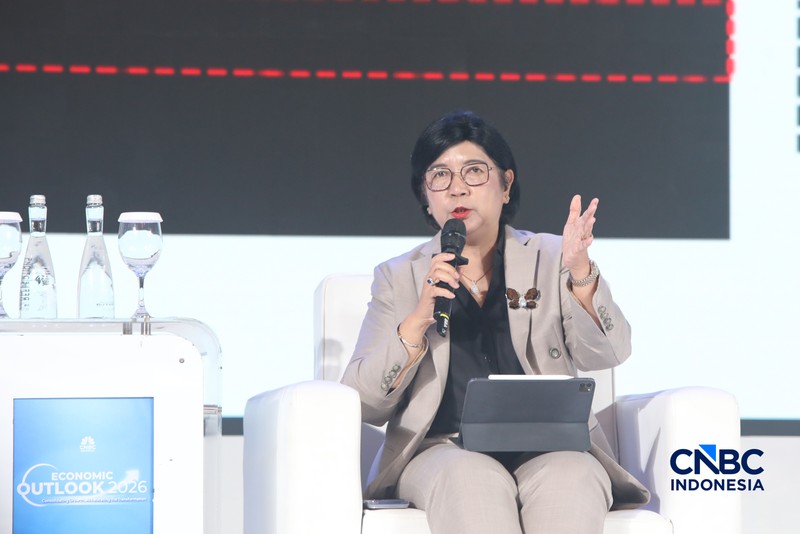 Chairman &amp; Founder CT Corp, Chairul Tanjung saat menyampaikan sambutan dalam acara Economic Outlook 2026 dengan tema