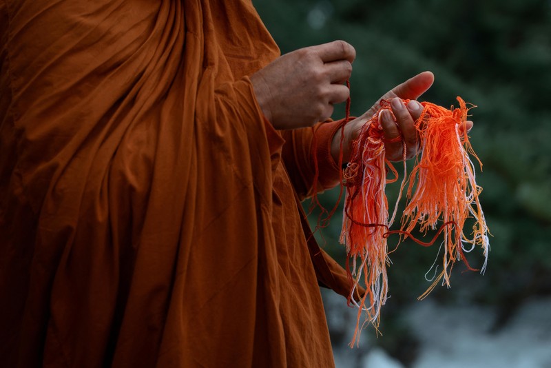 Sekelompok biksu Buddha dalam acara