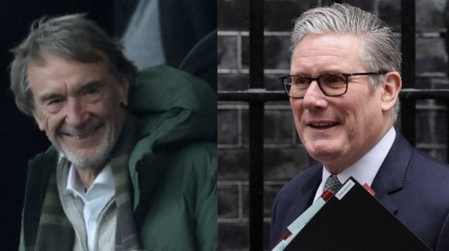 Foto kombinasi Jim Ratcliffe - Keir Starmer. (AFP)