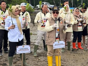 Peringati HUT Gerindra, Legislator Gerindra Tanam 1.000 Mangrove di Lampung