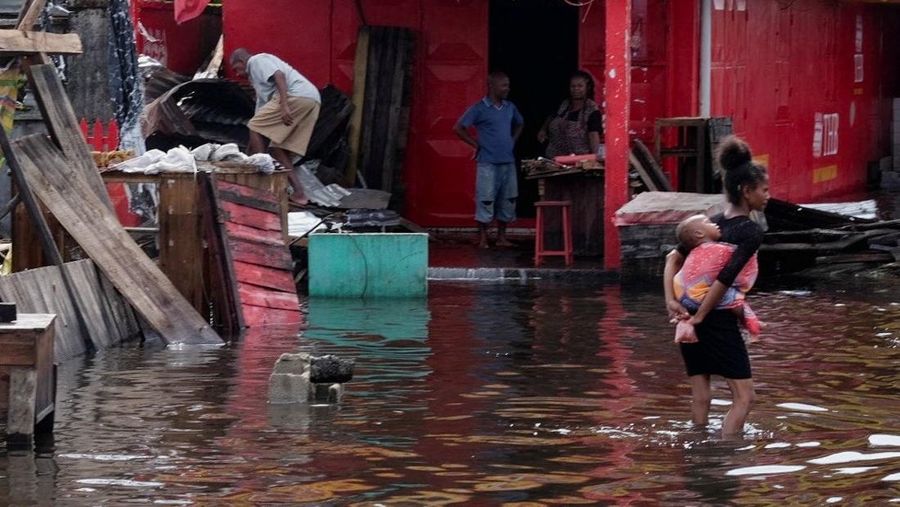 A general view shows damage after Cyclone Gezani tore through the port city of Toamasina, Madagascar, February 11, 2026. REUTERS/Zo Andrianjafy   TPX IMAGES OF THE DAY