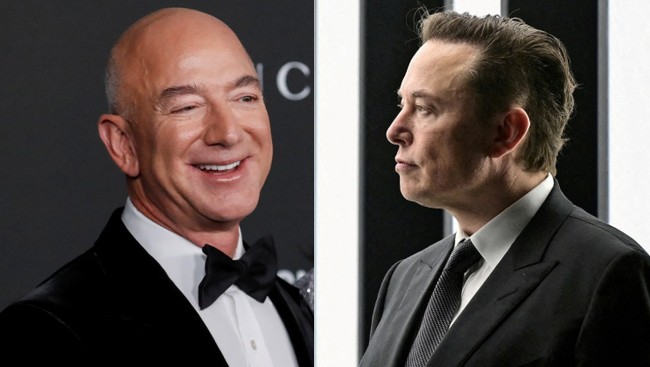 Sengit! Elon Musk dan Jeff Bezos Bertarung Bangun Pangkalan di Bulan