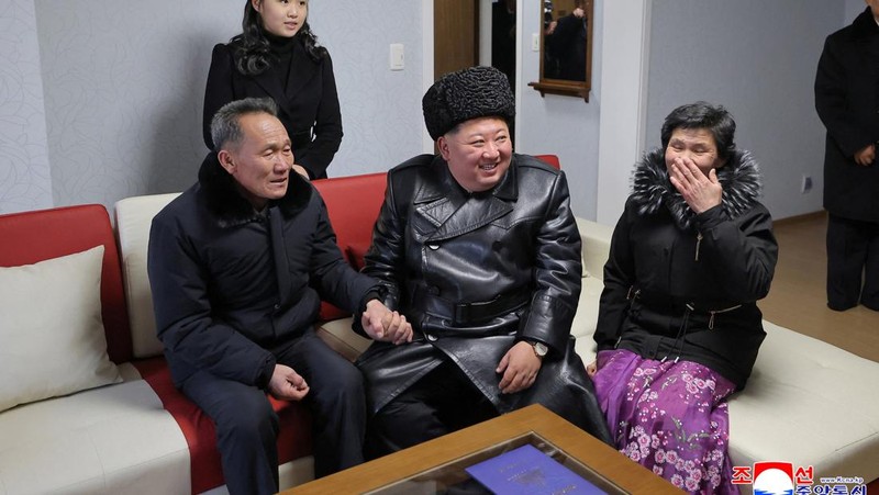 North Korean leader Kim Jong Un presides over the completion ceremony of a new housing district in Pyongyang for families of troops who died in overseas military operations, state media KCNA said, in this picture released by North Korea's official Korean Central News Agency, February 16, 2026.  KCNA via REUTERS    ATTENTION EDITORS - THIS IMAGE WAS PROVIDED BY A THIRD PARTY. REUTERS IS UNABLE TO INDEPENDENTLY VERIFY THIS IMAGE. NO THIRD PARTY SALES. SOUTH KOREA OUT. NO COMMERCIAL OR EDITORIAL SALES IN SOUTH KOREA.     TPX IMAGES OF THE DAY