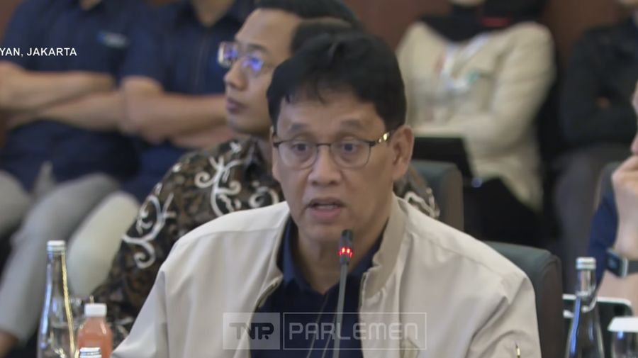 Menteri Keuangan Purbaya Sadewa dalam rapat Satuan Tugas Percepatan Rehabilitasi dan Rekonstruksi Pascabencana Sumatera di Gedung DPR RI, Jakarta, Rabu (18/2/2026). (Tangkapan layar youtube TV Parlemen)