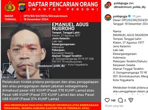 Emanuel Diburu Polda DIY gegara Tipu-tipu Masuk TNI AU-Tilep Rp 465 Juta