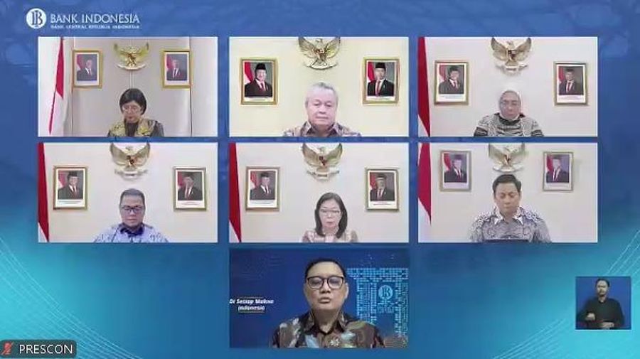 Konferensi pers Hasil Rapat Dewan Gubernur (RDG) Bulan Februari 2026. (Tangkapan layar Bank Indonesia)