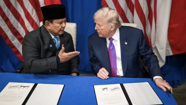 Detik-Detik Prabowo dan Trump Teken Perjanjian Dagang Indonesia-AS