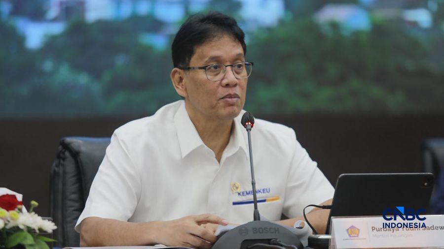 Menteri Keuangan (Menkeu), Purbaya Yudhi Sadewa saat menyampaikan pemaparan dalam konferensi pers APBN KiTa Edisi Februari 2026 di kantor pusat Kementerian Keuangan, Jakarta Pusat, Senin (23/2/2026). (CNBC Indonesia/Muhammad Sabki)