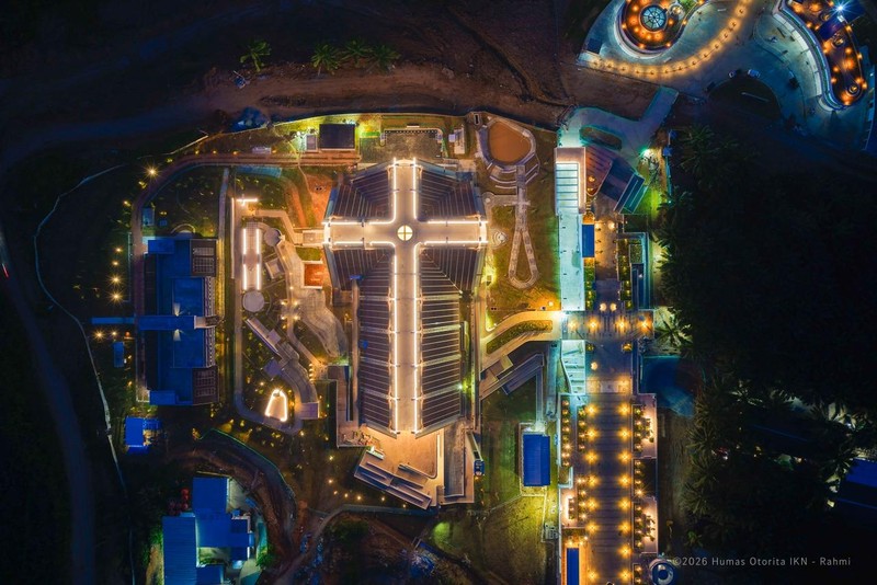 Status Basilika Santo Fransiskus Xaverius di IKN masih menunggu persetujuan Vatikan, pembangunan gereja hampir rampung dan ditargetkan diresmikan Juli. (Dok. Humas Otorita IKN)