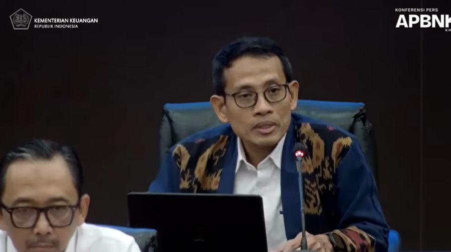 President Director of LPDP, Sudarto saat konferensi pers APBN KITA di Kantor Kementerian Keuangan, Jakarta, Senin (23/2/2026). (YouTube/Kemenkeu)