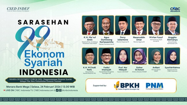 99 Ekonom Siap Kupas Potensi Ekonomi Syariah Sebagai Motor Pertumbuhan