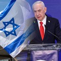Foto kolase bendera Israel dan Perdana Menteri Israel Benjamin Netanyahu. (CNBC Indonesia)