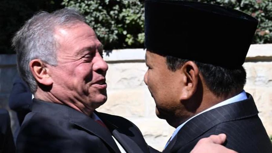 Raja Abdullah II dari Yordania bertemu Presiden Indonesia Prabowo Subianto di Istana Basman, Amman, Yordania, Rabu (25/2/2026). (Dok. Sekretariat Presiden)
