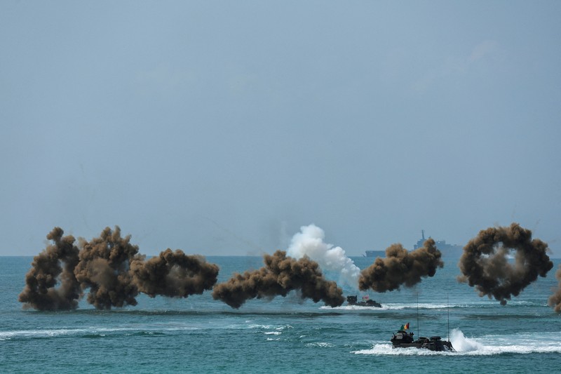 Cobra Gold, latihan militer multilateral tahunan terbesar Asia, di provinsi Chonburi, Thailand, Kamis (26/2/2026). (REUTERS/Chalinee Thirasupa)
