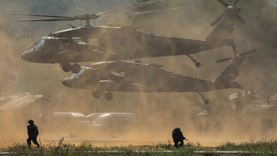 Cobra Gold, latihan militer multilateral tahunan terbesar Asia, di provinsi Chonburi, Thailand, Kamis (26/2/2026). (REUTERS/Chalinee Thirasupa)