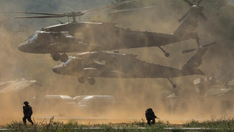 Cobra Gold, latihan militer multilateral tahunan terbesar Asia, di provinsi Chonburi, Thailand, Kamis (26/2/2026). (REUTERS/Chalinee Thirasupa)