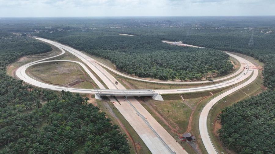 Jalan Tol Palembang–Betung Seksi 1 dan 2 beroperasi fungsional saat Lebaran. ( Dok. Hutama Karya)