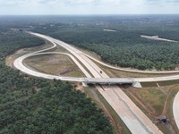 Jalan Tol Palembang–Betung Seksi 1 dan 2 beroperasi fungsional saat Lebaran. ( Dok. Hutama Karya)