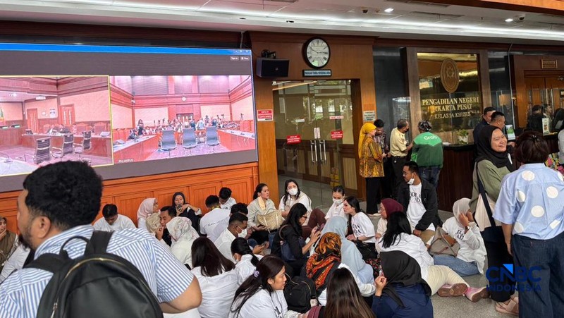 Kondisi Pengadilan Tipikor jelang vonis hakim terhadap 9 terdakwa kasus minyak hari ini, Kamis (26/2/2026). (CNBC Indonesia/Firda Dwi Muliawati)